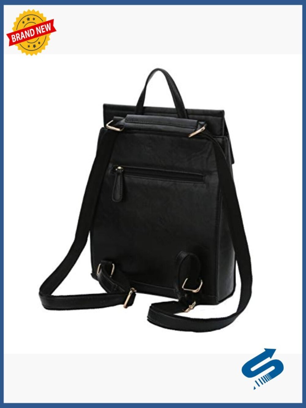 Convertible Vegan Leather Backpack Handbag Travel Work Bag - Picture 3 of 6